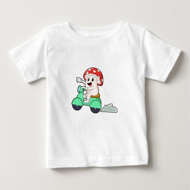 Pilz als Fahrrad mit Scooter.PNG Baby T-shirt (Vorderseite)