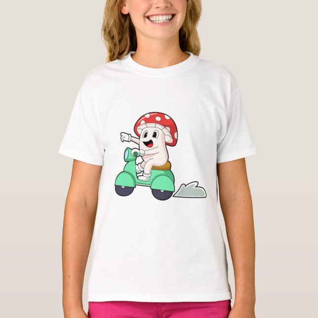 Pilz als Fahrrad mit Scooter.PNG T-Shirt (Vorderseite)