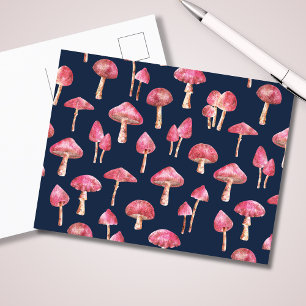 Pilz-Aquarellmuster Postkarte