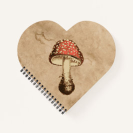 Pilz auf einem alten Papier Notizbuch