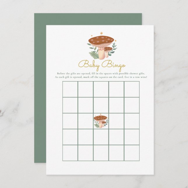 Pilz Baby Bingo Baby Showspiel Begleitkarte (Vorne/Hinten)