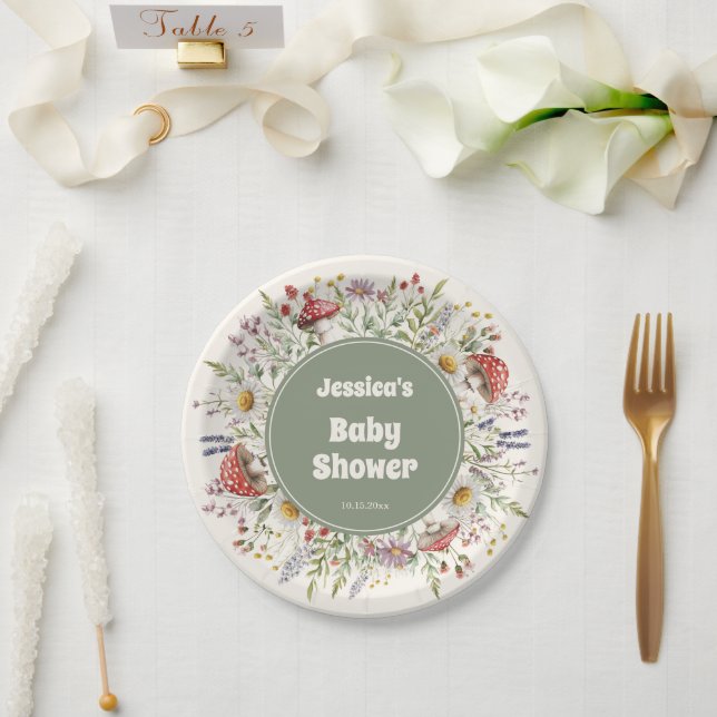 Pilz-Baby-Party  Pappteller (Hochzeit)