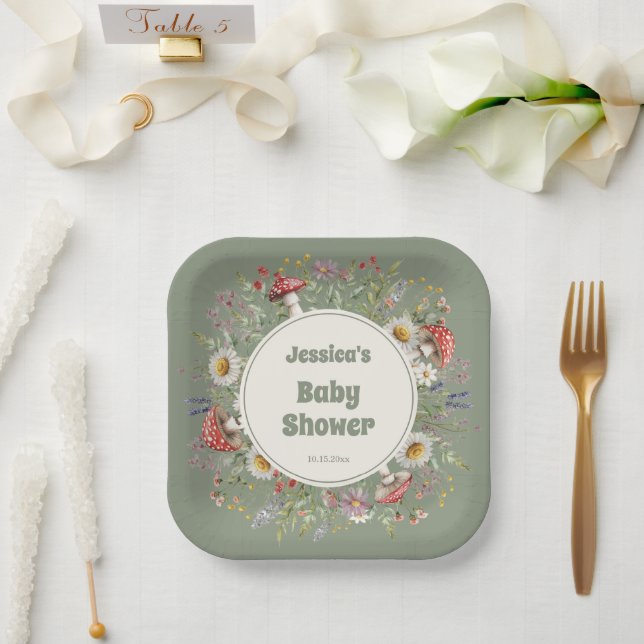Pilz-Baby-Party  Pappteller (Hochzeit)