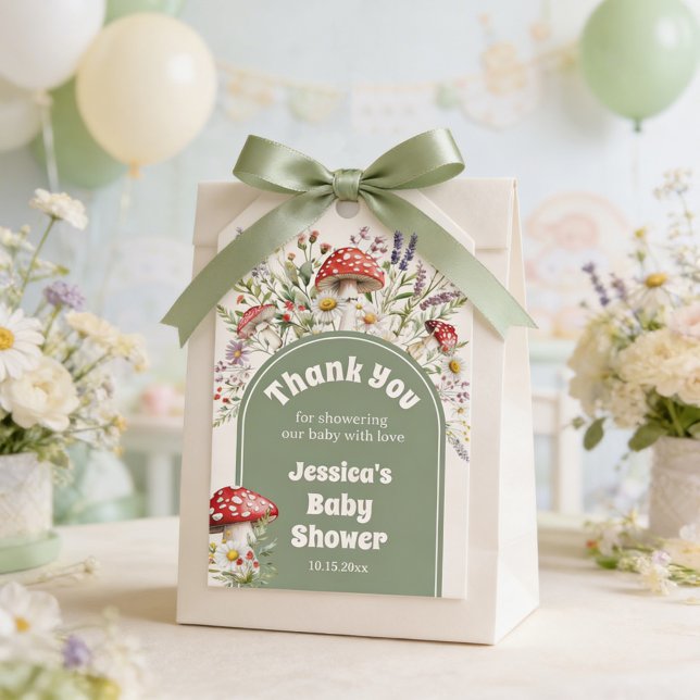 Pilz-Baby-Shower-Dankeschön-Geschenk Geschenkanhänger (Von Creator hochgeladen)