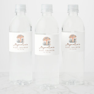 Pilz-Baby-Shower-Essen- und Getränke-Etiketten-Set Wasserflaschenetikett