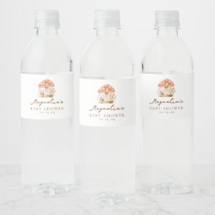 Pilz-Baby-Shower-Essen- und Getränke-Etiketten-Set Wasserflaschenetikett