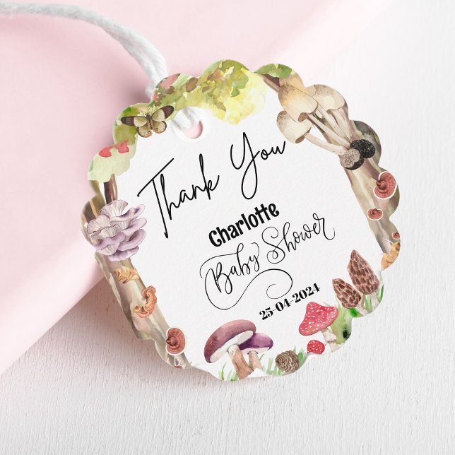 Pilz-Babydusche Waldwald Geschenkanhänger (Von Creator hochgeladen)