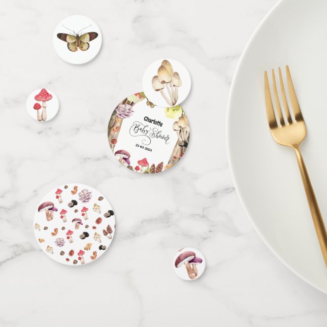 Pilz-Babydusche Waldwald Konfetti (Gruppe)