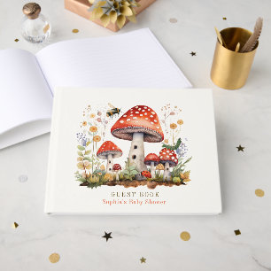 Pilz-Blumen-Biene-Wurm-Baby-Party Gästebuch