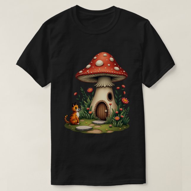 Pilz Cottage Garten T-Shirt (Design vorne)