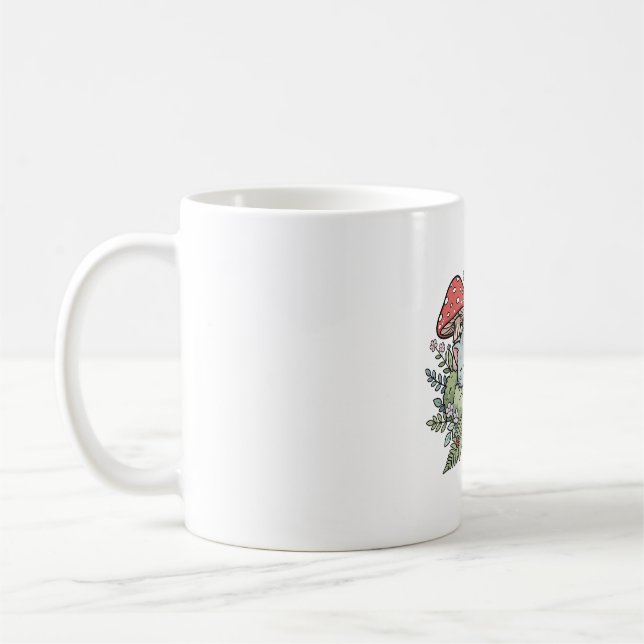 Pilz Cottagecore Katzenmutter Kunst Kaffeetasse (Links)