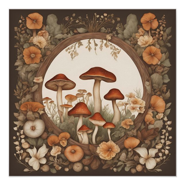 Pilz Cottagecore Poster (Vorderseite)