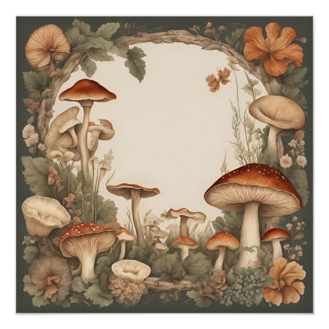 Pilz Cottagecore Poster (Vorderseite)