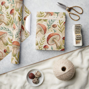 Pilz Cottagecore Wald Geschenkpapier