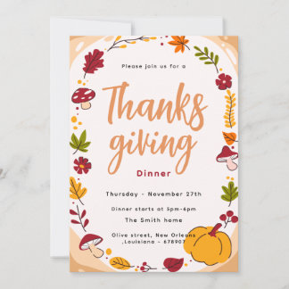 Pilz-Einladung zum Thanksgiving-Dinner Einladung