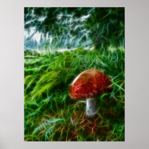 Pilz-Fraktal-Wald Poster
