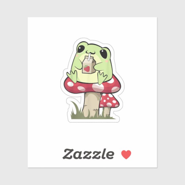 Pilz-Frosch-Goblincore-Mykologie-Kreativstil Aufkleber (Blatt)