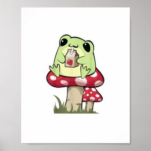 Pilz Frosch Goblincore Mykologie Kreativstil Poster