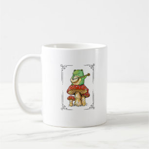 Pilz Frosch Goblincore Mykologie Künstlerisches De Kaffeetasse