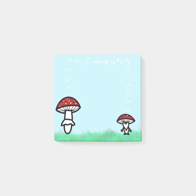 Pilz-Gnom mit Pilz-Post-it-Zetteln Post-it Klebezettel (Vorderseite)