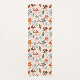 Pilz, Herbstlaub, Naturmuster Yogamatte