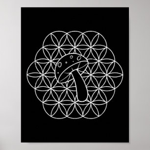 Pilz-Mandala Heilige Geometrie Mykologie Pilze Di Poster