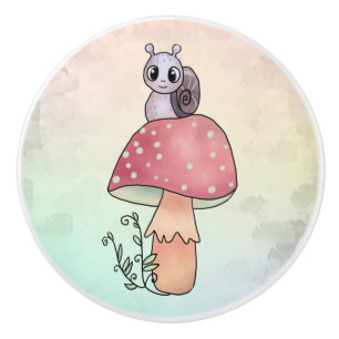 Pilz mit Schnecke Keramikknauf
