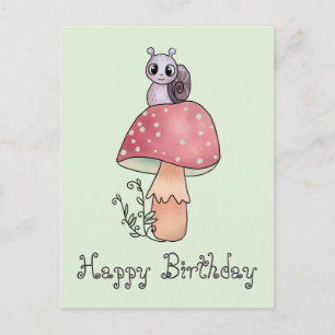 Pilz mit Schnecke Postkarte