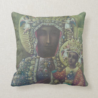 Pilz mit Schwarzer Madonna und Kind Kissen