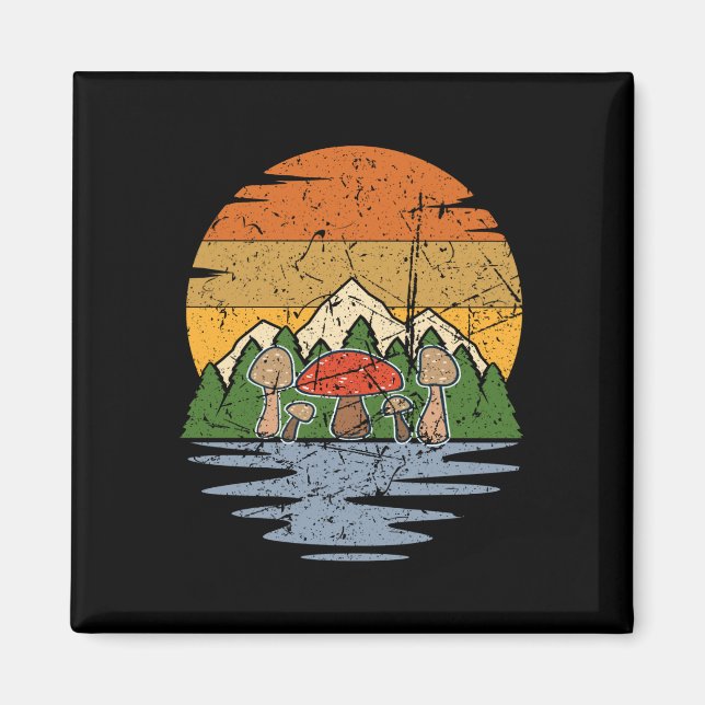 Pilz-Picking Retro Magnet (Vorne)