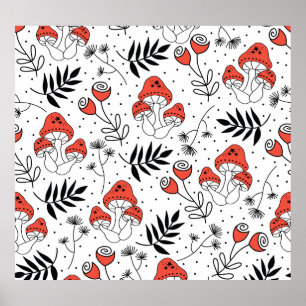 Pilz-Pilz-Art: Natureinrichtung Poster