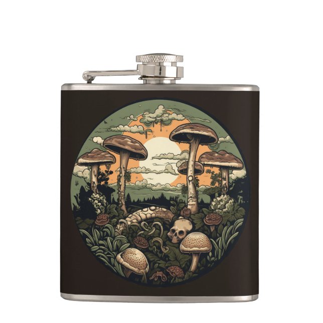 Pilz-Punk-Wald Flachmann (Vorderseite)