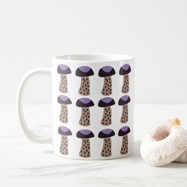 Pilz Purpur  Kaffeetasse (Mit Donut)