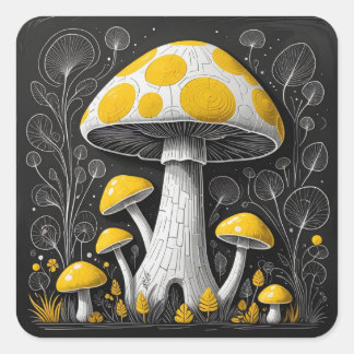 Pilz Quadratischer Aufkleber