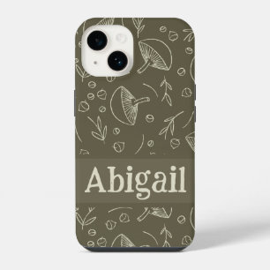 Pilz-Salbei-Grün-Wald-Design Funky Boho iPhone 14 Hülle