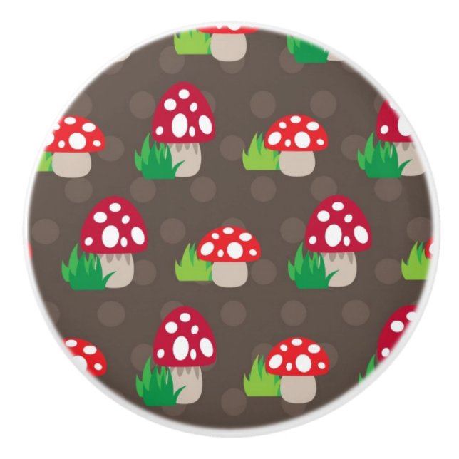 Pilz scherzt Muster Keramikknauf (Vorderseite)