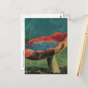 Pilz-Schwimmbad Postkarte