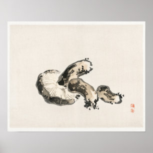 Pilz Shitake von Kōno Bairei (1844-1895) Poster
