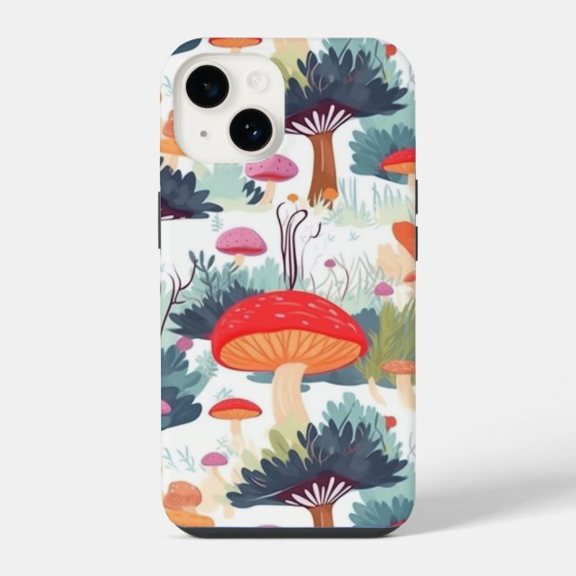 Pilz- und Baumdesign iPhone Hülle (Rückseite)