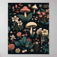 Pilz- und Blume-Farbschema Weiß und Rosa