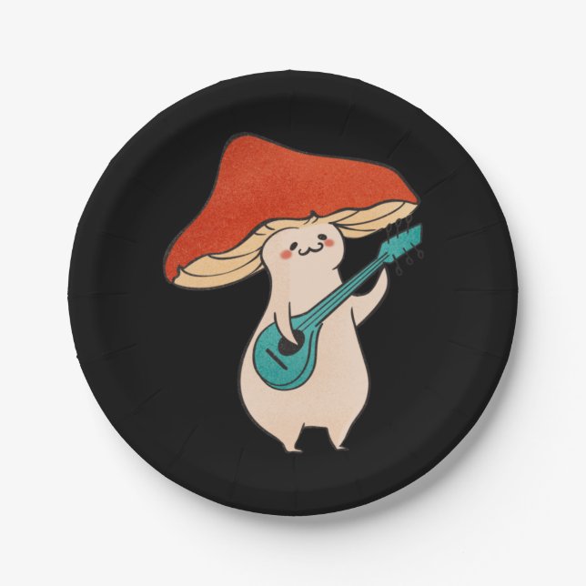 Pilz und Musik Pappteller (Vorderseite)