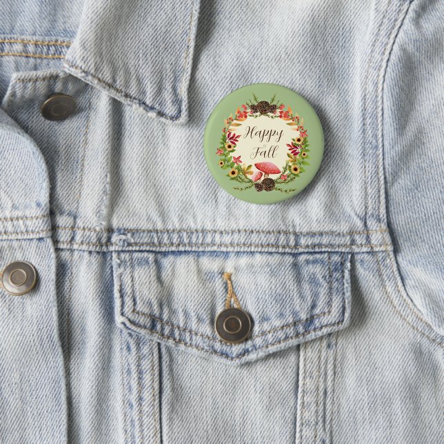 Pilz und Sonnenblumen mit anpassbarem Text  Button (Beispiel)