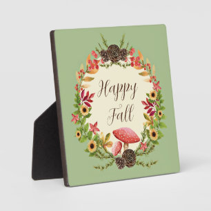 Pilz und Sonnenblumen mit anpassbarem Text Fotoplatte