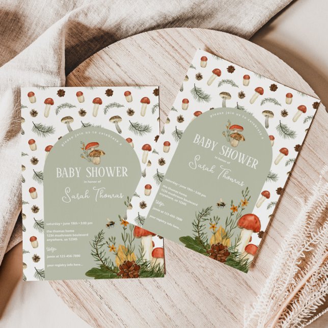 Pilz- und Wild-Blume Kinderdusche Einladung (Von Creator hochgeladen)