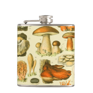 Pilz Vintage Fliegenpilz Antike Kunst Flachmann