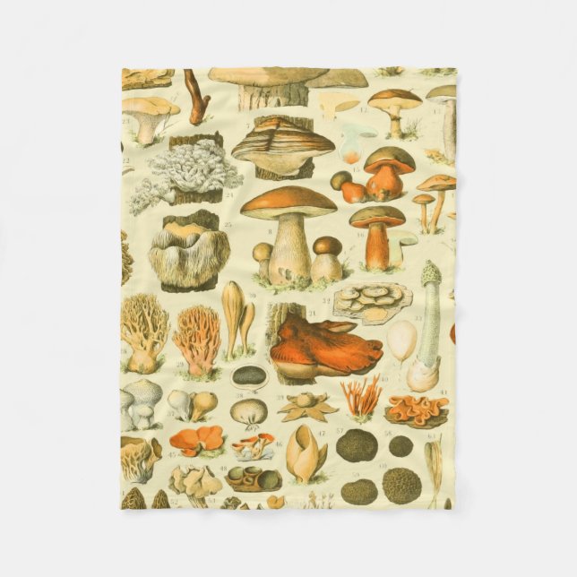 Pilz Vintage Toadstool Antike Kunst Fleecedecke (Vorderseite)