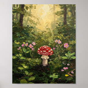 Pilz-Wald-Boden Cottagecore-Kunst Poster