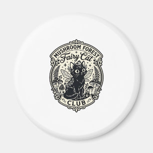 Pilz-Wald-Feenkater-Lustige Katze Grafik - Pilz Magnet