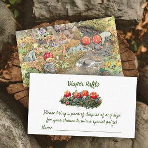 Pilz-Wald-Frosch-Baby-Shower-Windel-Raffle Begleitkarte