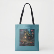 Pilz-Wald-Häuschen-Sommer-Tasche